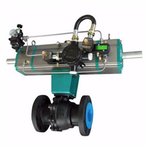 Three-two-stage pneumatic regulating ball valve