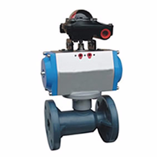 Q641F Flange Pneumatic Plastic Regulating Ball Valve